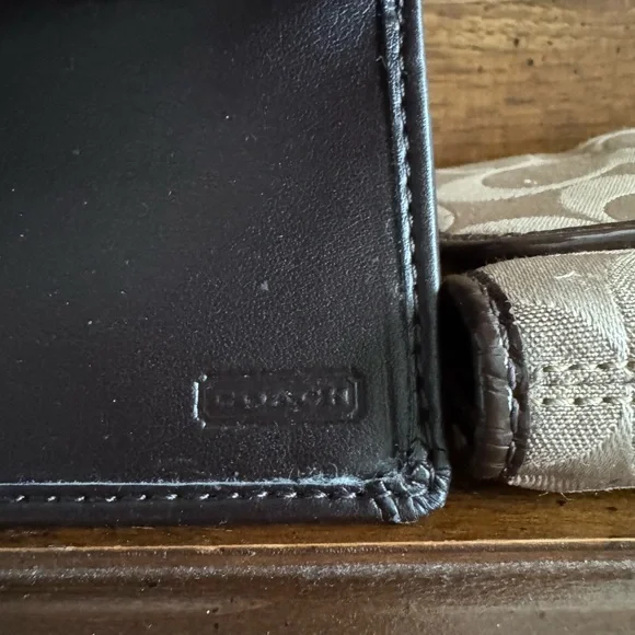 COACH Signature Monogram Wallet and Checkbook Case Set - Picture 7 of 10